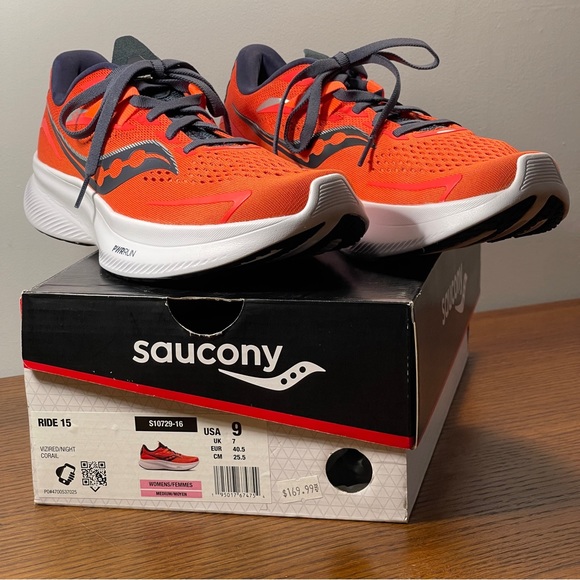 Saucony Ride 15 Viziride Night / Corail - Picture 9 of 15